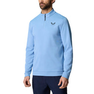 Castore Club Classic Quarter Zip Golf Pullover - Sky Blue/Midnight Navy