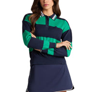 G/Fore 女式橄榄球羊毛高尔夫毛衣 Polo 衫 - 暮光色/深色三叶草