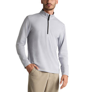 G/Fore Brushed Back Tech Golf Quarter Zip - Light Grey Melange