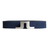 J.Lindeberg Bridger Nubuck Leather Belt - JL Navy