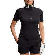 J.Lindeberg 女式 Pip 高尔夫 Polo 衫 - 黑色