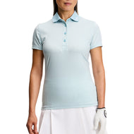 J.Lindeberg 女式 Tour Tech 印花高尔夫 Polo 衫 - Bridge Stock Skylight