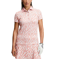 J.Lindeberg 女式 Tour Tech 印花高尔夫 Polo 衫 - 橡木火烈鸟