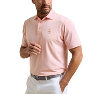Peter Millar Jubilee Performance 平纹针织条纹高尔夫 Polo 衫 - 夏杏色