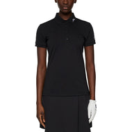 J.Lindeberg 女式 Tour Tech 高尔夫 Polo 衫 - 黑色