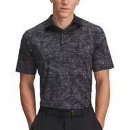 Under Armour Playoff 3.0 Printed Polo Golf Shirt - Black/Castlerock