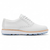 Cole Haan 女式 ØriginalGrand Shortwing 女士高尔夫鞋 - 光学白色/蓝铃花