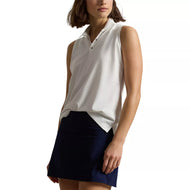 RLX Ralph Lauren Women's Tour Performance Sleeveless Golf Polo Shirt - Ceramic White