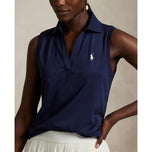 RLX Ralph Lauren Women's Tour Pique V-Neck Sleeveless Polo Shirt - Refined Navy