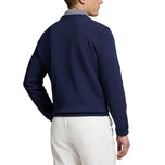 RLX Ralph Lauren Classic Fit Quilted Double-Knit Polo Bear Golf Pullover - Refined Navy