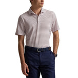 RLX Ralph Lauren Stripe Tour Pique Golf Polo Shirt - Garden Pink Multi