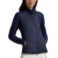 RLX Ralph Lauren Women's Cool Wool Hybrid Performance Full-Zip Jacket - Refined Navy Polka Dot