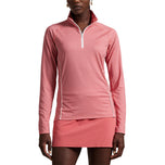 RLX Ralph Lauren Women's Printed Airflow Jersey UV 1/4 Zip - Red Sky Summer Stars