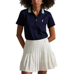 RLX Ralph Lauren Women's Tour Pique Knit-Collar Polo Golf Shirt - Refined Navy/Tiller Green Multi