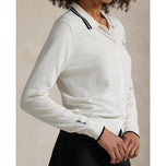 RLX Ralph Lauren Women's Cotton Blend Knit Cardigan - White Splash/Polo Black