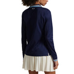RLX Ralph Lauren Women's Tour Pique Long Sleeve Polo Shirt - Refined Navy/Sutton Blue/Ceramic White
