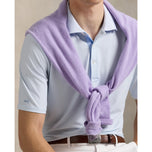 RLX Ralph Lauren Printed Lightweight Airflow Golf Polo Shirt - Office Blue Square Key