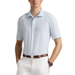 RLX Ralph Lauren Printed Lightweight Airflow Golf Polo Shirt - Office Blue Square Key