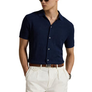 RLX Ralph Lauren Cotton-Linen Blend Golf Shirt- Refined Navy