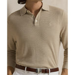 RLX Ralph Lauren Performance Polo-Collar Golf Sweater - Ecru Tan Heather