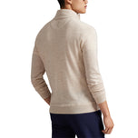 RLX Ralph Lauren Cotton Blend 1/4 Zip Golf Pullover - Ecru Tan Heather