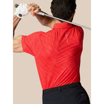 Castore Club Golf Ball Printed Polo Golf Shirt - Poppy Red/White