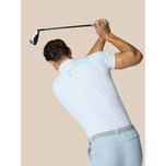 Castore Pinnacle Engineered Knit Polo Golf Shirt - White/Midnight Navy