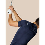 Castore Pinnacle LVS Engineered Knit Polo Golf Shirt - Midnight Navy/White