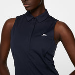 J.Lindeberg Women's Dena Sleeveless Golf Polo Shirt - JL Navy
