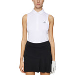J.Lindeberg Women's Dena Sleeveless Golf Polo Shirt - White