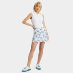 G/Fore Women's Photo Floral Silky Tech Nylon A-Line Golf Skort - Snow