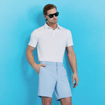 G/Fore Melange Ice Nylon Golf Polo Shirt - Snow Melange