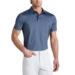 G/Fore Melange Ice Nylon Golf Polo Shirt - Twilight Melange