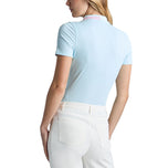 G/Fore Women's Checkered Collar Ribbed Tech Golf Polo Shirt - Daybreak