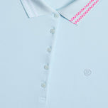 G/Fore Women's Checkered Collar Ribbed Tech Golf Polo Shirt - Daybreak