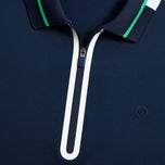 G/Fore Women's Contrast Sleeve Tech Pique Zip Golf Polo Shirt - Twilight