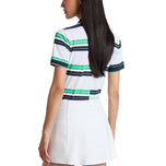 G/Fore 女式工程条纹高科技珠地布高尔夫 Polo 衫 - 雪色