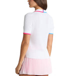 G/Fore Women's Ribbed Knit Golf Polo Shirt - Snow