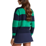 G/Fore Women's Rugby Wool Golf Sweater Polo - Twilight/Dark Clover