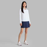 G/Fore Women's Silky Tech Nylon 1/4 Zip Sun Shield Golf Pullover - Snow/Blush