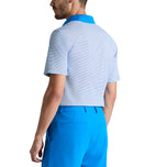 G/Fore Feeder Stripe Fine Tech Jersey Golf Polo Shirt - Lisbon Blue