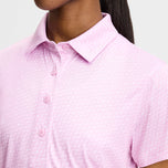J.Lindeberg 女式 Caitlyn 高尔夫 Polo 衫 - 偏置桥兰花白色