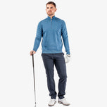 Galvin Green Chester Merino 1/4 Golf Sweater - Blue Melange