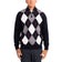 Glenmuir Lauder Quarter Zip Diamond Argyle Cotton Golf Pullover - Navy/ White
