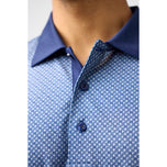 Glenmuir Gullane Performance Polo Golf Shirt - White/ Light Blue