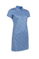 Glenmuir Women's Victoria 1/4 Zip Performance Golf Polo Dress - Light Blue Flowers
