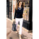 Golftini Women's Stretch Ankle Golf Pants - White/Navy