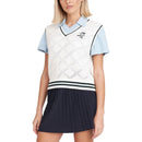 Huffer Women&#39;s Diamond Knit Golf Vest - Chalk