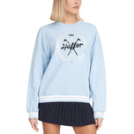 Huffer Women's Legacy Club Relax Crew Neck Pullover - Ice Blue