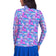 IBKUL Women's Allana Long Sleeve Zip Mock Neck Shirt - Candy Pink Multi